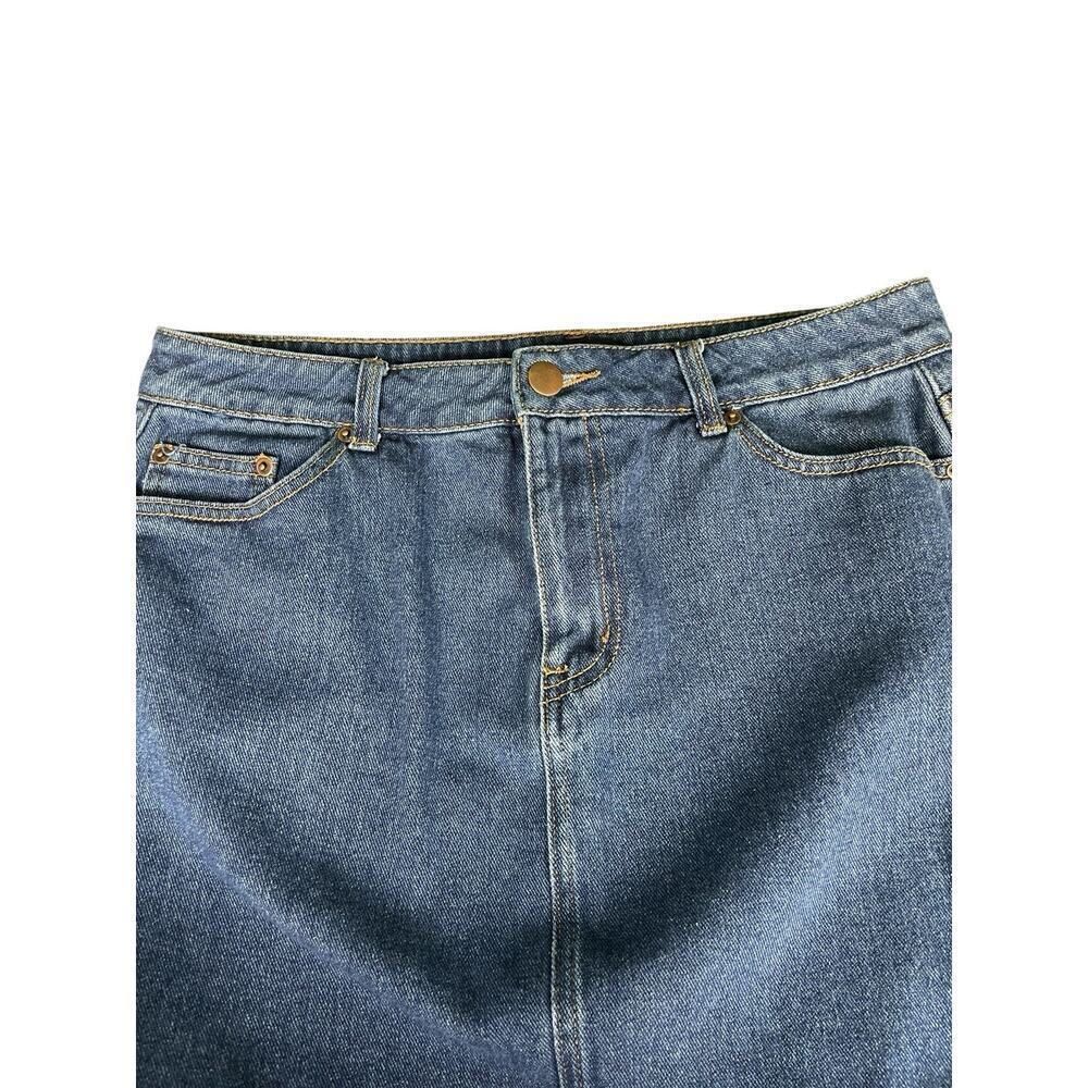 Forever 21 Womens Denim Mini Skirt Size 12 Casual Classic Boho Western - Picture 4 of 7
